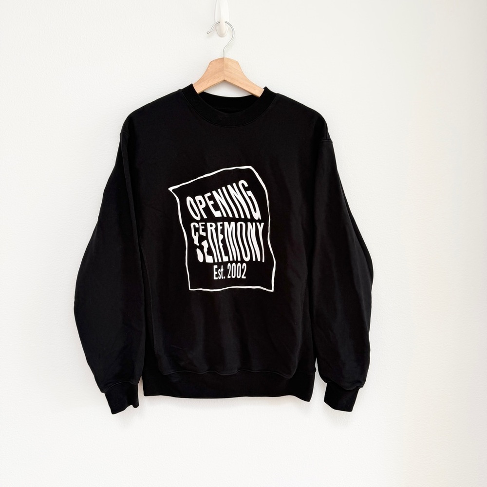 Opening Ceremony Black Sweatshirt with White Logo